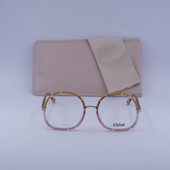 Chloe CH0032O 001 Round Eyeglasses 55mm - Yellow/Pink - Picture 4 of 11